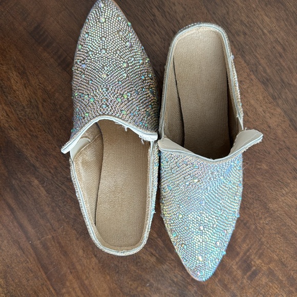 Rhinestone backless, heeled cowboy boots, size 9.5 - Picture 3 of 4